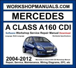 Mercedes A160 CDI W169 2004-2012 workshop manual covering 2.0L OM640 four-cylinder diesel engine with service repair procedures and wiring diagrams dealer software download