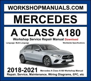 Mercedes A180 W177 2018-2021 workshop manual covering 1.3L M282 turbo four-cylinder engine with service repair procedures and wiring diagrams dealer software download