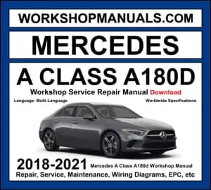Mercedes A180d W177 2018-2021 workshop manual covering 1.5L OM608 four-cylinder diesel engine with service repair procedures and wiring diagrams dealer software download