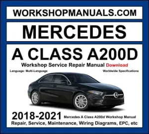 Mercedes A200d W177 2018-2021 workshop manual covering 1.5L OM608 four-cylinder diesel engine with service repair procedures and wiring diagrams dealer software download
