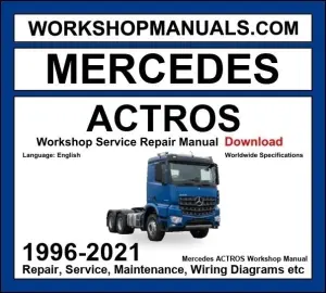 Mercedes Actros Workshop Repair and Service Manual 1996-2021 Download cover