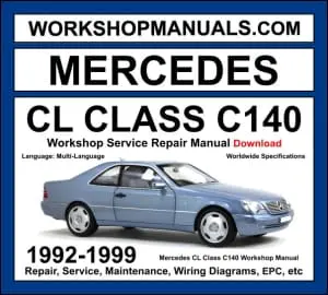Mercedes CL Class C140 1992-1999 workshop manual covering 5.0L M119 V8 and 6.0L M120 V12 engines with service repair procedures and wiring diagrams