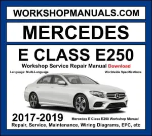 Mercedes E Class E250 W213 2017-2019 workshop manual covering 2.0L M274 turbo four-cylinder engine with service repair procedures and wiring diagrams dealer software download