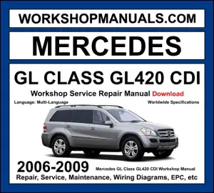 Mercedes GL Class GL420 CDI X164 2006-2009 workshop manual covering 4.0L OM629 V8 turbo diesel engine with service repair procedures and wiring diagrams dealer software download