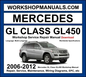 Mercedes GL Class GL450 X164 2006-2012 workshop manual covering 4.7L M273 V8 engine with service repair procedures and wiring diagrams dealer software download