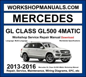 Mercedes GL Class GL500 4Matic X166 2013-2016 workshop manual covering 4.7L M278 V8 biturbo engine with service repair procedures and wiring diagrams PDF download