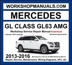 Mercedes GL Class GL63 AMG X166 2013-2016 workshop manual covering 5.5L M157 V8 biturbo AMG engine with service repair procedures and wiring diagrams PDF download