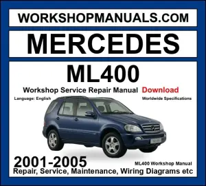 Mercedes ML400 CDI Workshop Repair and Service Manual 2001-2005 Download cover