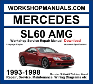 Mercedes SL Class SL 60 AMG R129 1993-1998 workshop manual covering 6.0L M119 V8 AMG engine with service repair procedures and wiring diagrams dealer software download