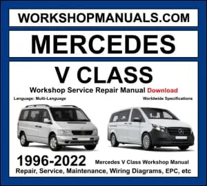 Mercedes V Class Vito Viano 1996-2022 complete workshop manual covering W638 W639 W447 generations with diesel and petrol engines service repair procedures and wiring diagrams dealer software download