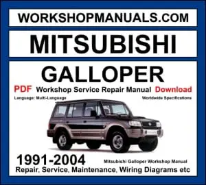 Mitsubishi Galloper Workshop Manual 1991-2004 with 2.5L 4D56 diesel SUV repair and wiring diagrams PDF