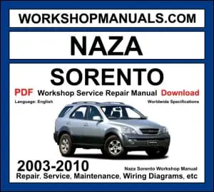 Naza Sorento Workshop Repair and Service Manual Download 2003-2010 PDF cover