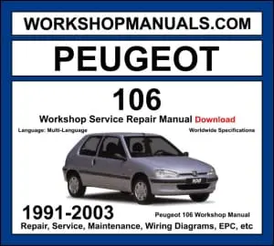Peugeot 106 1991-2003 workshop manual covering 1.0L 1.1L 1.4L 1.6L petrol and 1.5L diesel engines with service repair procedures and wiring diagrams