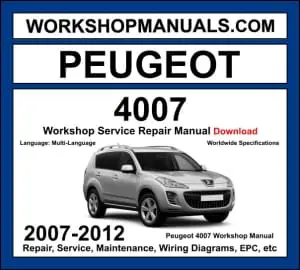 Peugeot 4007 2007-2012 workshop manual covering 2.4L petrol and 2.2L HDi diesel engines with service repair procedures and wiring diagrams