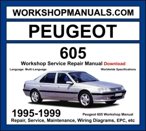 Peugeot 605 Workshop Repair and Service Manual 1995-1999 Download cover