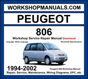 Peugeot 806 Workshop Repair and Service Manual 1994-2002 Download cover