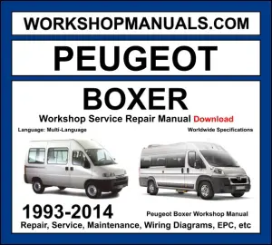 Peugeot Boxer Workshop Repair and Service Manual 1993-2014 Download cover