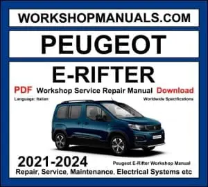 Peugeot E-Rifter Workshop Repair and Service Manual Download 2021-2024 PDF cover