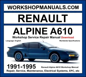 Renault Alpine A610 1991-1995 workshop manual covering 3.0L V6 turbo PRV engine with service repair procedures and wiring diagrams PDF download