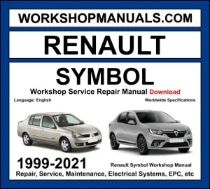 Renault Symbol 1999-2021 workshop manual covering 1.2L 1.4L 1.6L petrol and 1.5L dCi diesel engines with service repair procedures and wiring diagrams