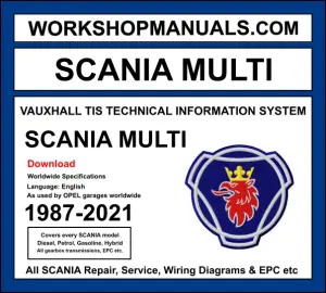 Scania Multi 2021 parts catalog and diagnostic software download covering Scania trucks and buses with workshop repair information