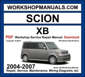 Scion xB Workshop Repair and Service Manual Download 2004-2007 PDF cover