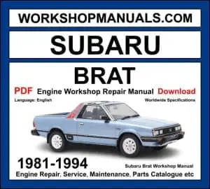 Subaru Brat Engine Workshop Service Repair Manual 1981-1994 Download PDF cover
