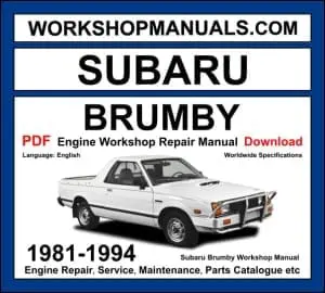 Subaru Brumby Engine Workshop Service Repair Manual 1981-1994 Download PDF cover