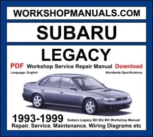 Subaru Legacy 1993-1999 Workshop Repair and Service Manual Download PDF cover