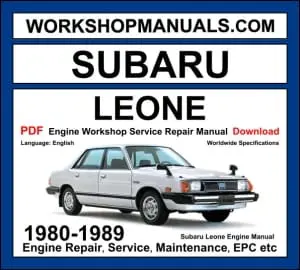Subaru Leone Engine Workshop Repair Manual 1980-1989 Download PDF cover