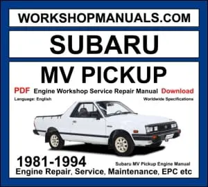Subaru MV Pickup Engine Workshop Repair Manual 1981-1994 Download PDF cover