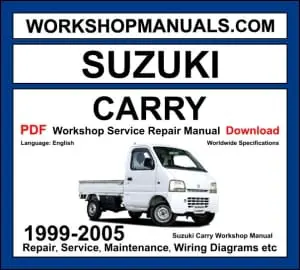 Suzuki Carry 1999-2005 workshop manual covering 0.66L turbo and 1.3L petrol engines with service repair procedures and wiring diagrams