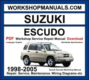 Suzuki Escudo Workshop Repair and Service Manual Download 1998-2005 PDF cover