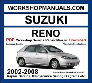 Suzuki Reno 2002-2008 workshop manual covering 2.0L DOHC inline-4 engine with repair procedures and wiring diagrams PDF download