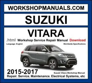 Suzuki Vitara Workshop Repair and Service Manual 2015-2017 Download cover