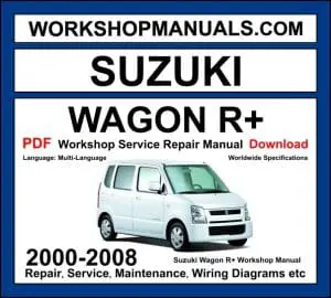 Suzuki Wagon R+ 2000-2008 workshop manual covering 1.0L K10A and 1.3L G13BB engines with repair procedures and wiring diagrams PDF download
