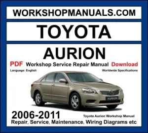 Toyota Aurion Workshop Repair and Service Manual Download 2006-2011 PDF cover