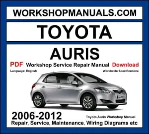 Toyota Auris Workshop Repair and Service Manual Download 2006-2012 PDF cover