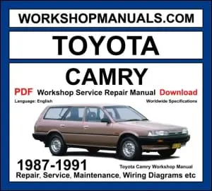 Toyota Camry Workshop Repair and Service Manual Download 1987-1991 PDF cover