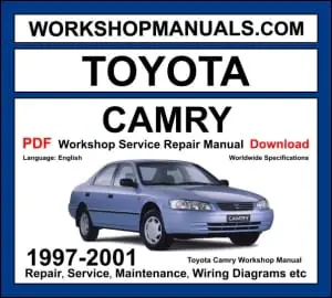 Toyota Camry Workshop Repair and Service Manual Download 1997-2001 PDF cover