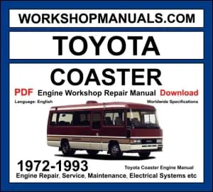 Toyota Coaster workshop manual 1972-1993 with B10 B20 B30 diesel bus engine repair and wiring diagrams PDF