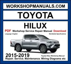 Toyota Hilux Workshop Repair and Service Manual Download 2015-2019 PDF cover