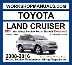 Toyota Land Cruiser Workshop Repair and Service Manual Download 2008-2016 PDF cover