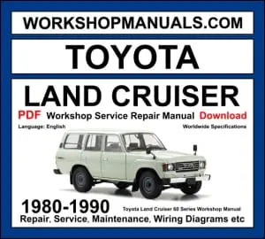 Toyota Land Cruiser Workshop Repair and Service Manual Download 1980-1990 PDF cover