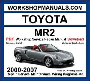 Toyota MR2 Workshop Repair and Service Manual Download 2000-2007 PDF cover
