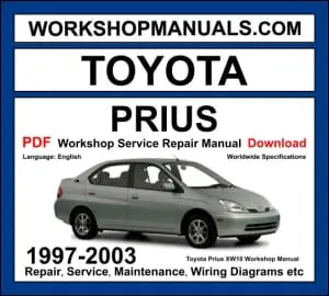 Toyota Prius Workshop Repair and Service Manual Download 1997-2003 PDF cover