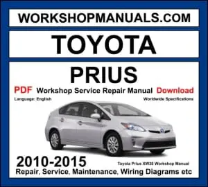 Toyota Prius Workshop Repair and Service Manual Download 2010-2015 PDF cover