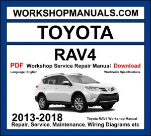 Toyota RAV4 Workshop Repair and Service Manual Download 2013-2018 PDF cover