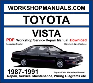 Toyota Vista Workshop Repair and Service Manual Download 1987-1991 PDF cover