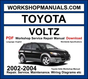 Toyota Voltz Workshop Repair and Service Manual Download 2002-2004 PDF cover
